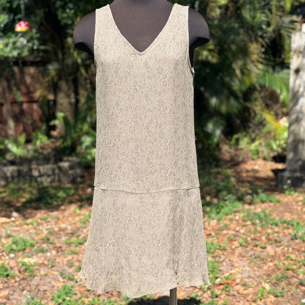 Vintage 90s DKNY Donna Karan Floral Drop Waist Dress